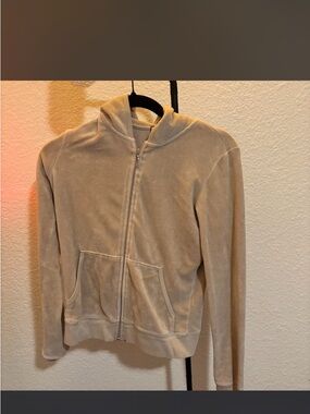 Juicy Couture Tan Velour Zip Hoodie